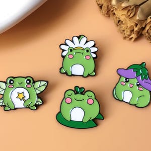 Cute Little Frog Enamel Pin | Kawaii Pin Badge | Lapel Pin | Collar Pin | Funny Enamel Pin Set | Gift for Her Him