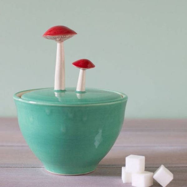 Mushroom Sugar Bowl, Jade