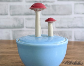 Mushroom Sugar Bowl in Sky Blue