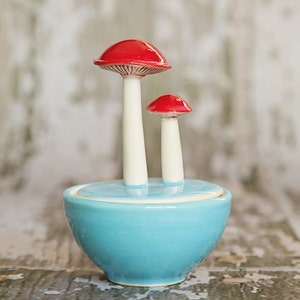 Mushroom Salt Cellar, sky blue