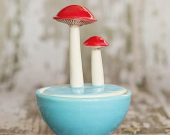 Mushroom Salt Cellar, sky blue