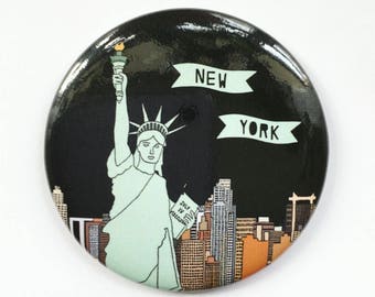 Magneet van het Vrijheidsbeeld - New York City Manhattan Skyline NYC Landmark Souvenir