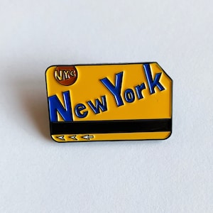 New York Subway Enamel Pin NYC City Manhattan Brooklyn Harlem NY Fare Card