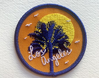 Los Angeles Iron-on Patch - 2.5 inches  LA California Palm Tree Badge Sunset Decal