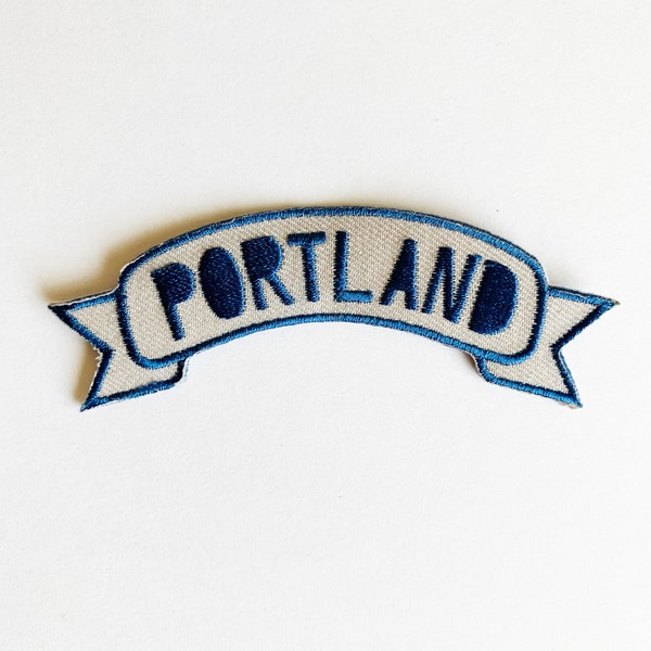 Portland Iron-on Patch - Oregon Maine Banner Ribbon Badge PDX Decal Souvenir