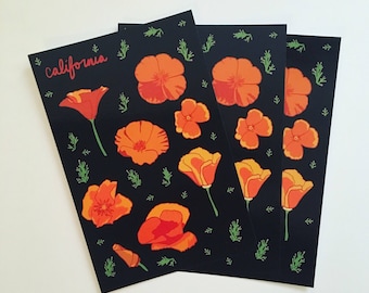 California Poppy Postcard Set - 3, 5, 10 or 20 Souvenir CA State Flower Poppies Postcards