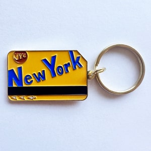 New York Subway Enamel Keychain NYC City Manhattan Brooklyn Harlem NY Souvenir Regular