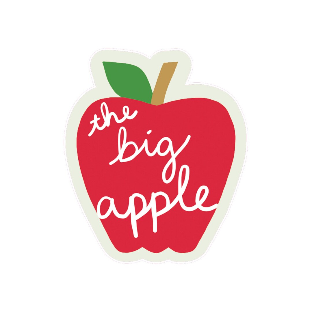 New York Big Apple Vinyl Sticker NYC City Nickname Manhattan Etsy
