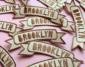 Brooklyn Patch - New York Banner Iron-on Decal - BK NY NYC 3.8 inches