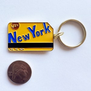 New York Subway Enamel Keychain NYC City Manhattan Brooklyn Harlem NY Souvenir image 3