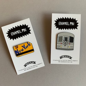 New York Subway Enamel Pin NYC City Manhattan Brooklyn Harlem NY image 1