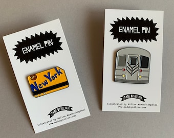 New York Subway Enamel Pin - NYC City Manhattan Brooklyn Harlem NY