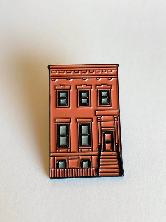 Brownstone Enamel Pin - New York City Boston Manhattan Brooklyn Harlem Philadelphia Philly NY NYC Home Apartment Building 1.25 inches