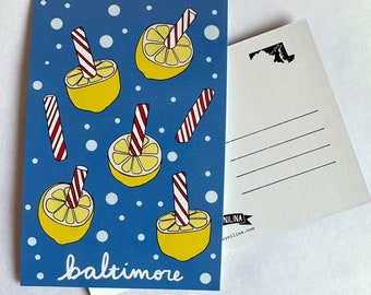 Baltimore Lemon Stick Postcard Set - 3 Maryland MD Food Postcards Souvenir Souvenirs