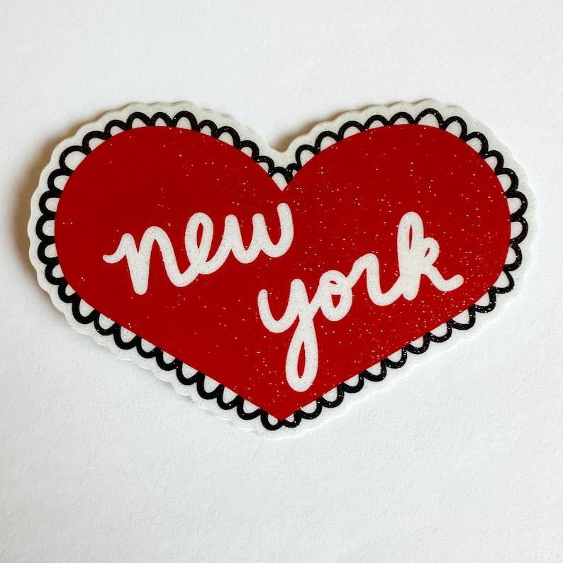 Brooklyn New York Vinyl Sticker BK Manhattan Queens Bronx Staten Island Love Heart Glitter Sparkle NYC City NY Decal Souvenir New York