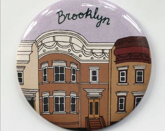 Brooklyn Brownstone Magnet - BK NYC New York City Themed Souvenir NY Bushwick, Williamsburg, Park Slope, Sunset Park, Crown Heights