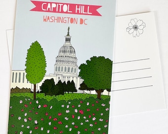 Washington DC Capitol Hill Postcard Set - 3 Monument Rose Garden Souvenir Souvenirs