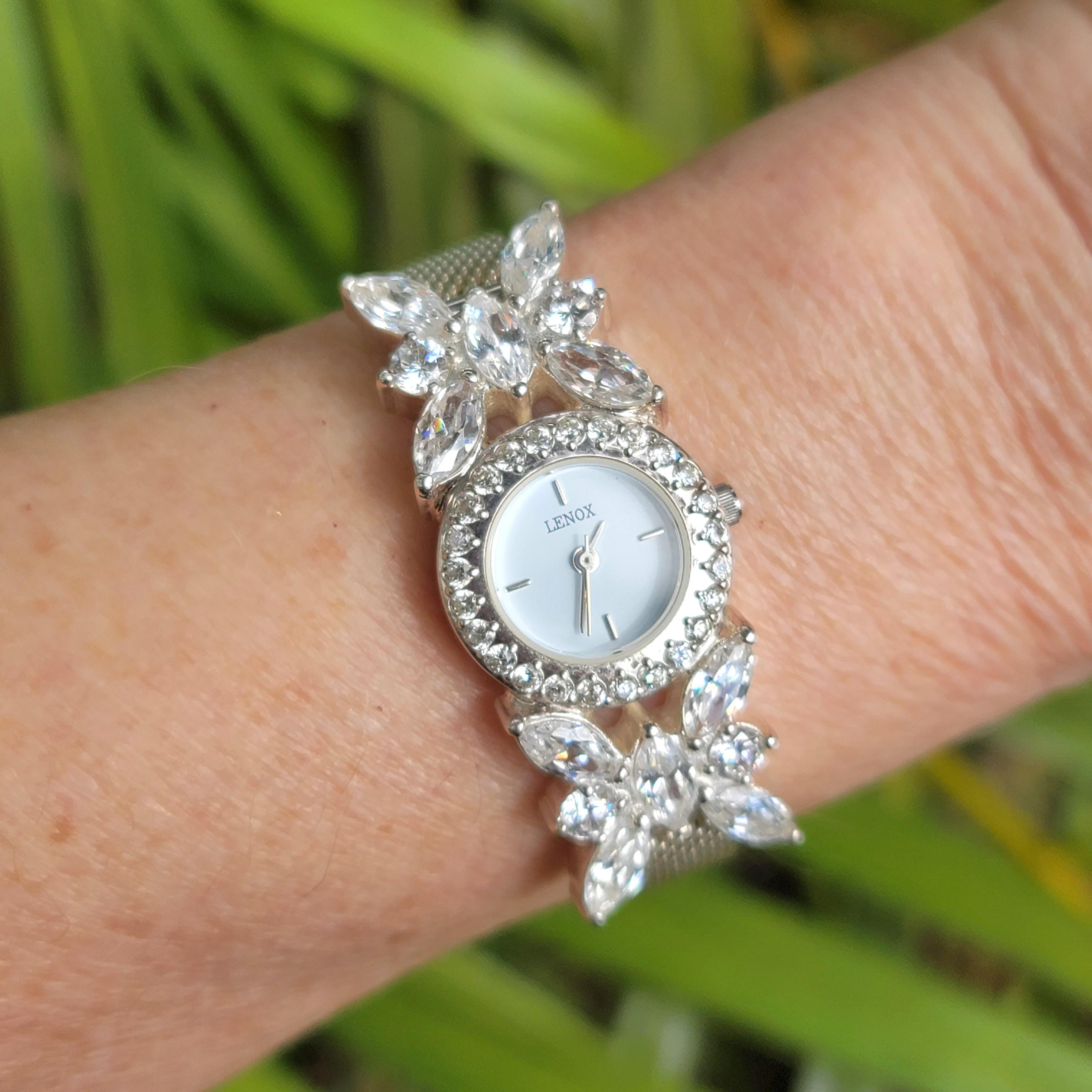 Lenox Sterling Silver The Crystal Butterfly Watch Fully Adjustable to 8\