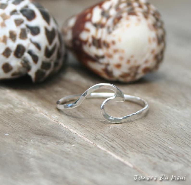 Silver Wave Ring, Dainty Wave Ring, Wave Rings for Women, Dainty Ring, Wave Ring Silver, Hawaii Wave Ring,Nalu Ring,Hawaii Ring,Gift for Her image 7