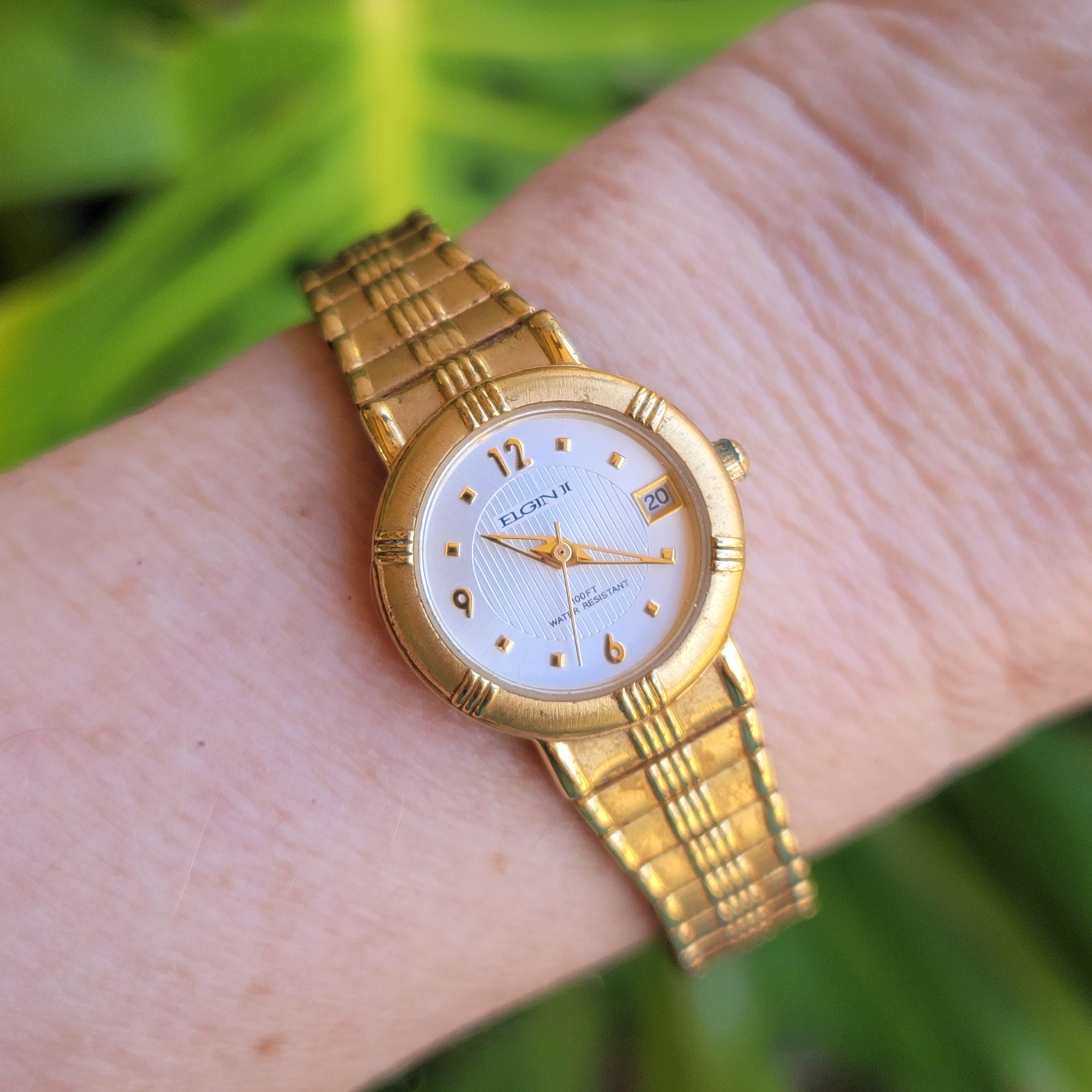 Vintage Style Elgin EL852 Women\'s Gold-Tone Quartz Boho Bracelet Watch Retro Elgin Women main image 3