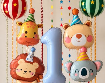 Circus Party Balloon Set, Birthday Balloons, Carnival Party Decorations, Party Balloons Set For Kids Birthday, Animal Foil Balloons