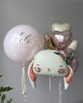 Personalized Balloon | Custom Name Big Balloon | Bunny Birthday Decor | Helium Balloon Set