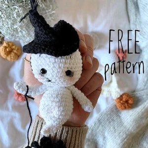 Piccolo fantasma Halloween schema all'uncinetto – Decorazione fai da te amigurumi