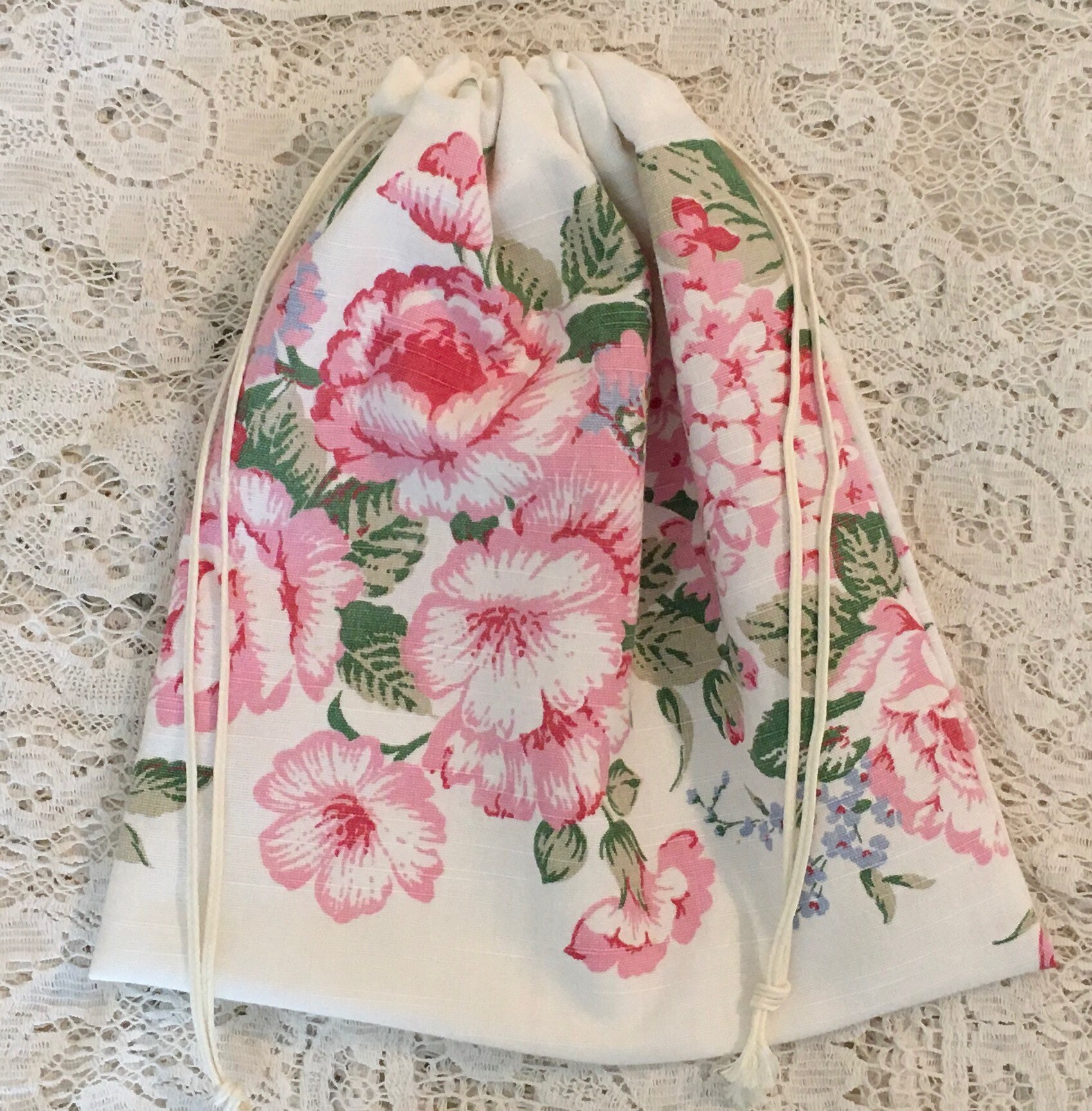 Small drawstring bag cute toiletry travel bag recycled Etsy