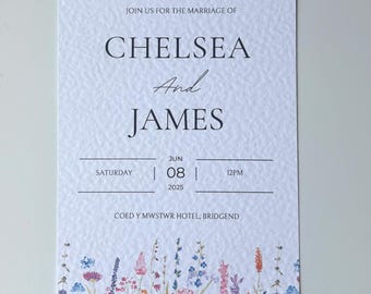 Wildflower Wedding Invitations, Floral Wedding Invites, Floral Wedding Stationery