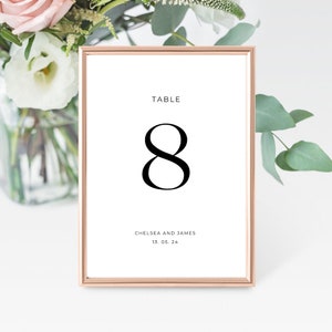 Minimalistic Table Numbers, Modern Table Numbers, Wedding Table Numbers, Digital Table Numbers, Black & White Table Numbers