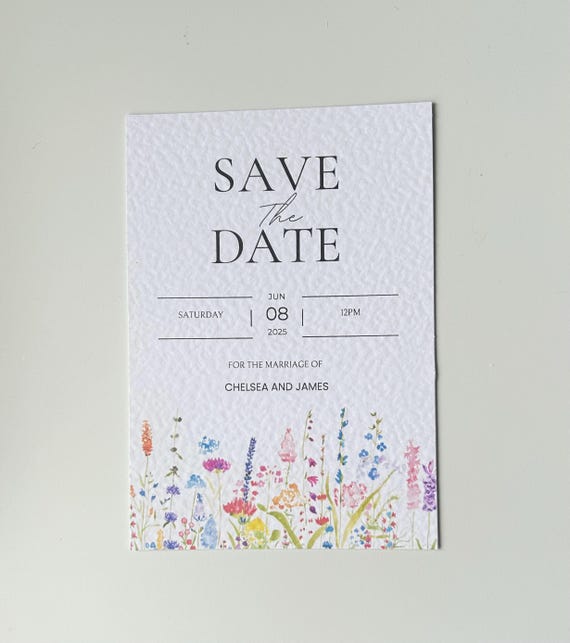 Wildflower Wedding Save the Date, Save the Date, Floral Save the Date, Garden Themed Save the Date, Bright Floral Save the Date, Wedding