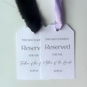 Wedding Reserved Seating Sign, Reserved Seating, Wedding Signs, Chair Tags, Wedding Tags, Ceremony Decor, Personalised Reserved Seating Tag