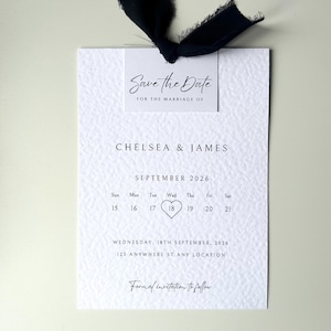 Kalender Save the Date, Hochzeit Save the Date, Minimalistisch Save the Date, Modern Save the Date, Schwarz & Weiß Save the Date