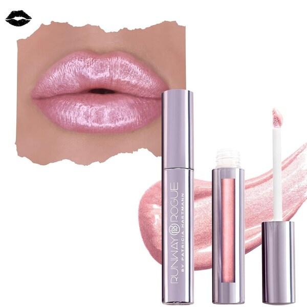 Luxgloss Lip Gloss, High-Pigment Shimmer Soft Pastel-Pink Lip Gloss, ‘Catwalk’