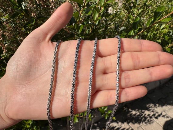 925 Sterling Silver Necklace, Dainty Silver Chain, Wheat