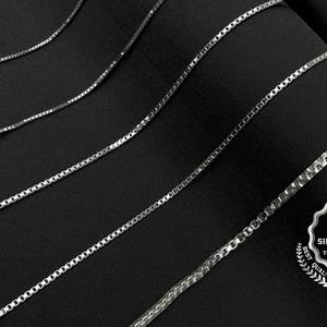 925 Sterling Silber, Silber Box Kette, Geschenk für Frauen, Boho Kette, Echt Silber Schmuck, Box Kette, Herren Accessoires, Geschenk für sie