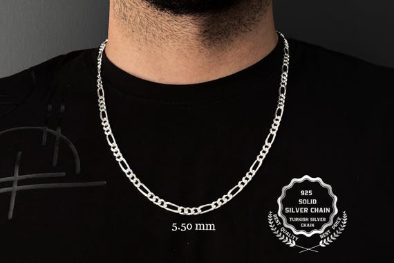 COLLANA E BRACCIALE Catena Figaro Argento Solido 3mm Donna E Uomo - Foto 13