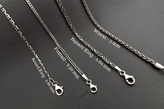 925 Sterling Silver Necklace, Dainty Silver Chain, Wheat 925 Sterling Silver Necklace, Dainty Silver Chain, Wheat