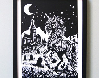 Zombie Unicorn art print