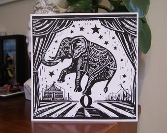 Circus Elephant art print