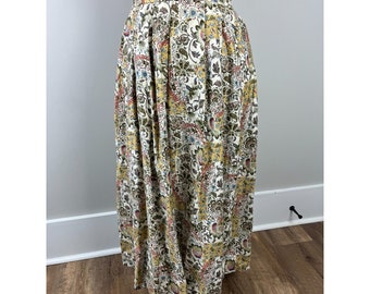 vintage Orvis 12 jupe longue patchwork pour femmes, style prairie, sans doublure, plissée