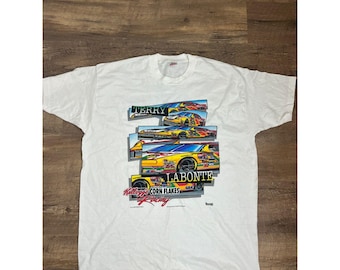 Årgång 1996 Terry Labonte Nascar Fruit of The Loom T-shirt Enkelsöm XXL Vit