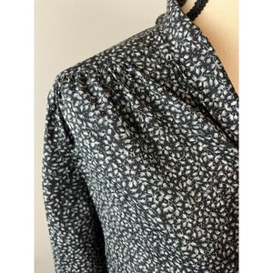 Vtg Givenchy Saks Fifth Avenue Women's Blouse Neck Tie Long Sleeve Black S zdjęcie 3