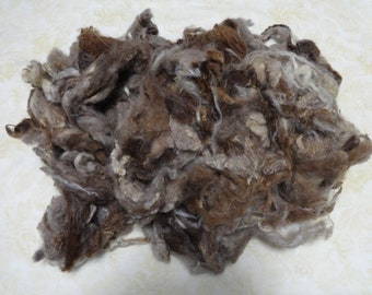 Romney Wool Washed Fleece Spinning Felting gray brown tan cream 8 oz