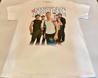 NSYNC T-Shirt - 90s Boy Band Pop Music, White XL (New with Tags)