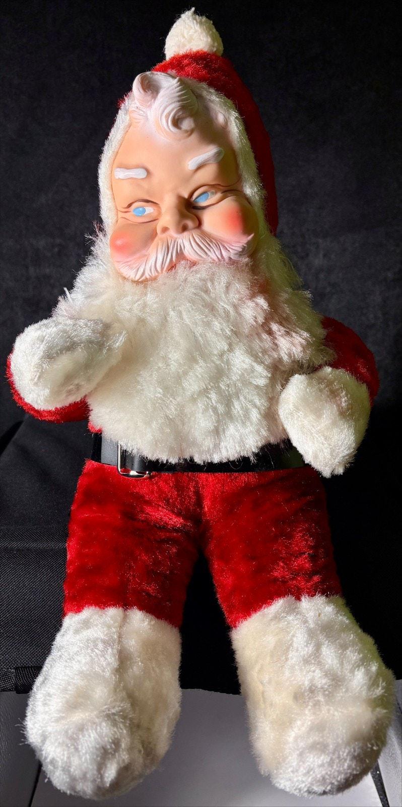 Vintage Rubber Face Plush Santa - Etsy