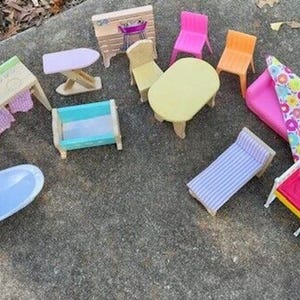 Dollhouse Wooden Furniture 14 pieces