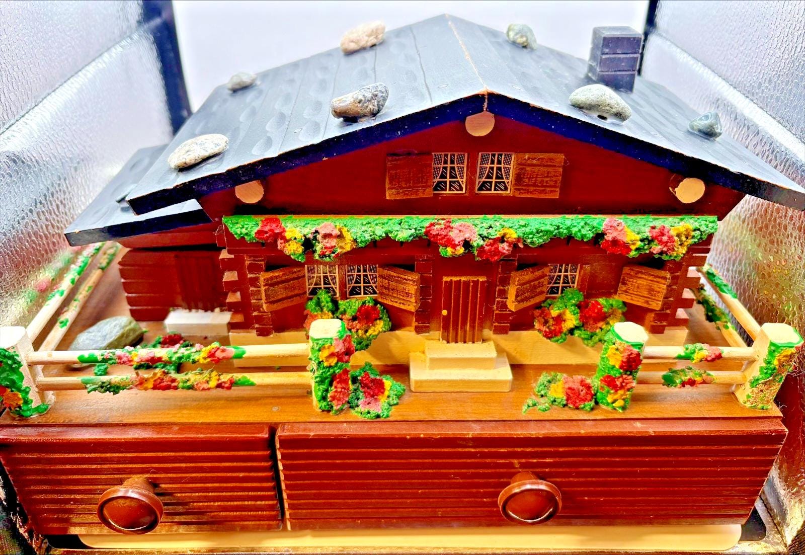JAPANESE 70's 7inch Box 和モノ Vintage Japanese-made Swiss Chalet Style Musical Jewelry Box - Etsy