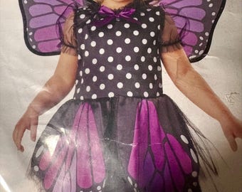 Butterfly Costume Purple Glitter Girls Dress Size 2T-4T