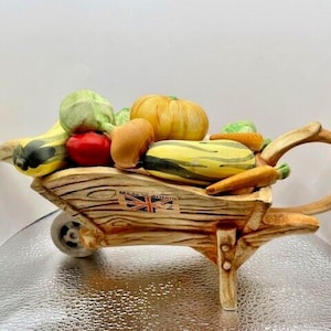The Tea Pottery Vegetables Cart -Handmade & Painted in ENGLAND